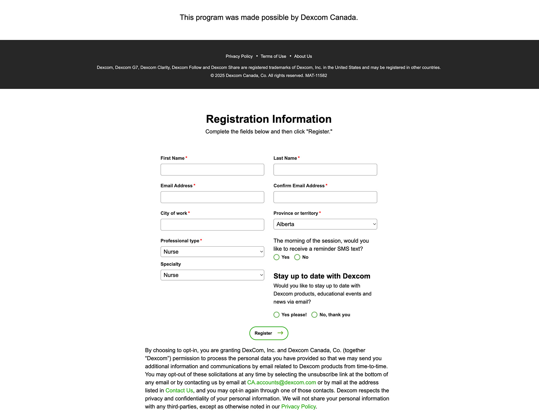 Deep Dive Registration Form