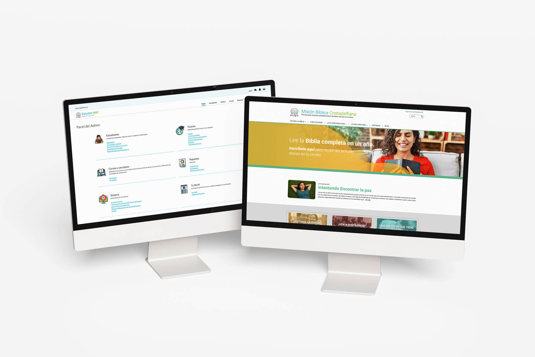 LaBiblia and Estudios platform overview on desktop and mobile