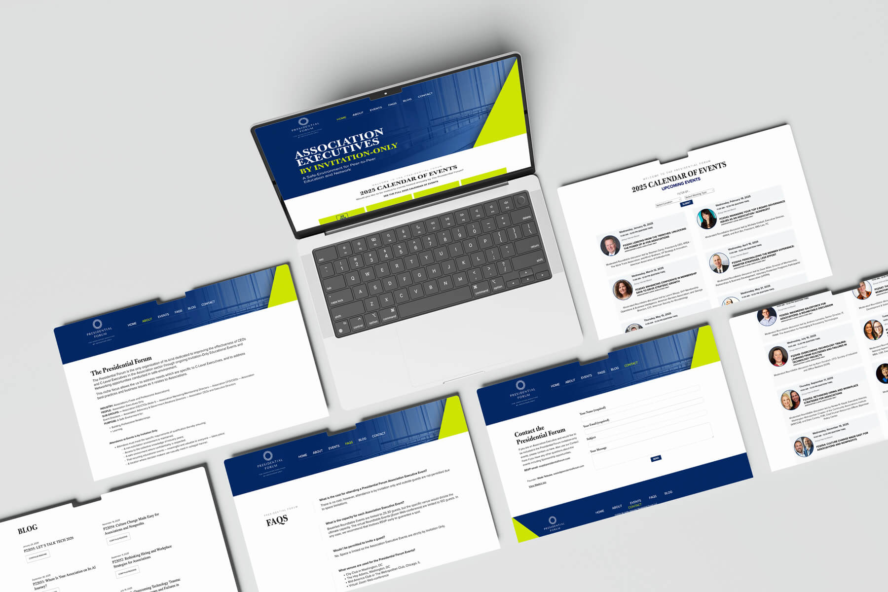 Presidential Forum website overview on desktop and mobile