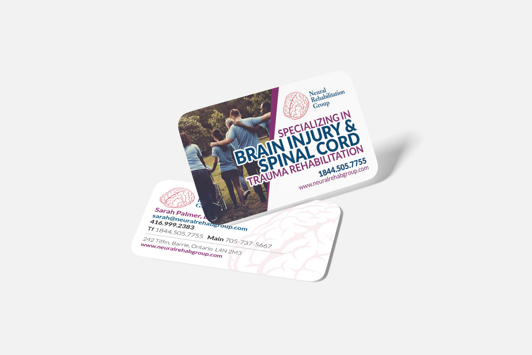 Neural Rehab Group business card design thumbnail
