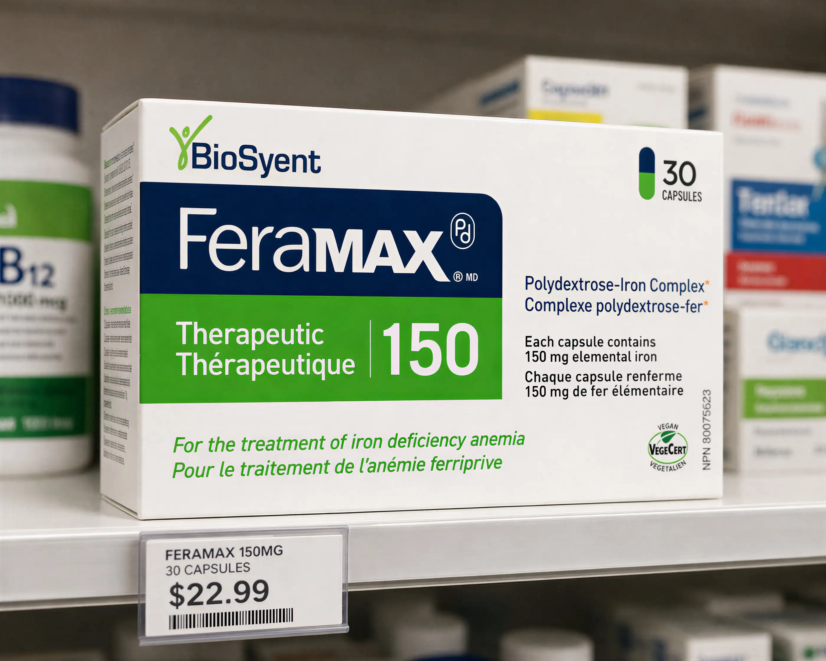 BioSyent pharmaceutical packaging design for Feramax