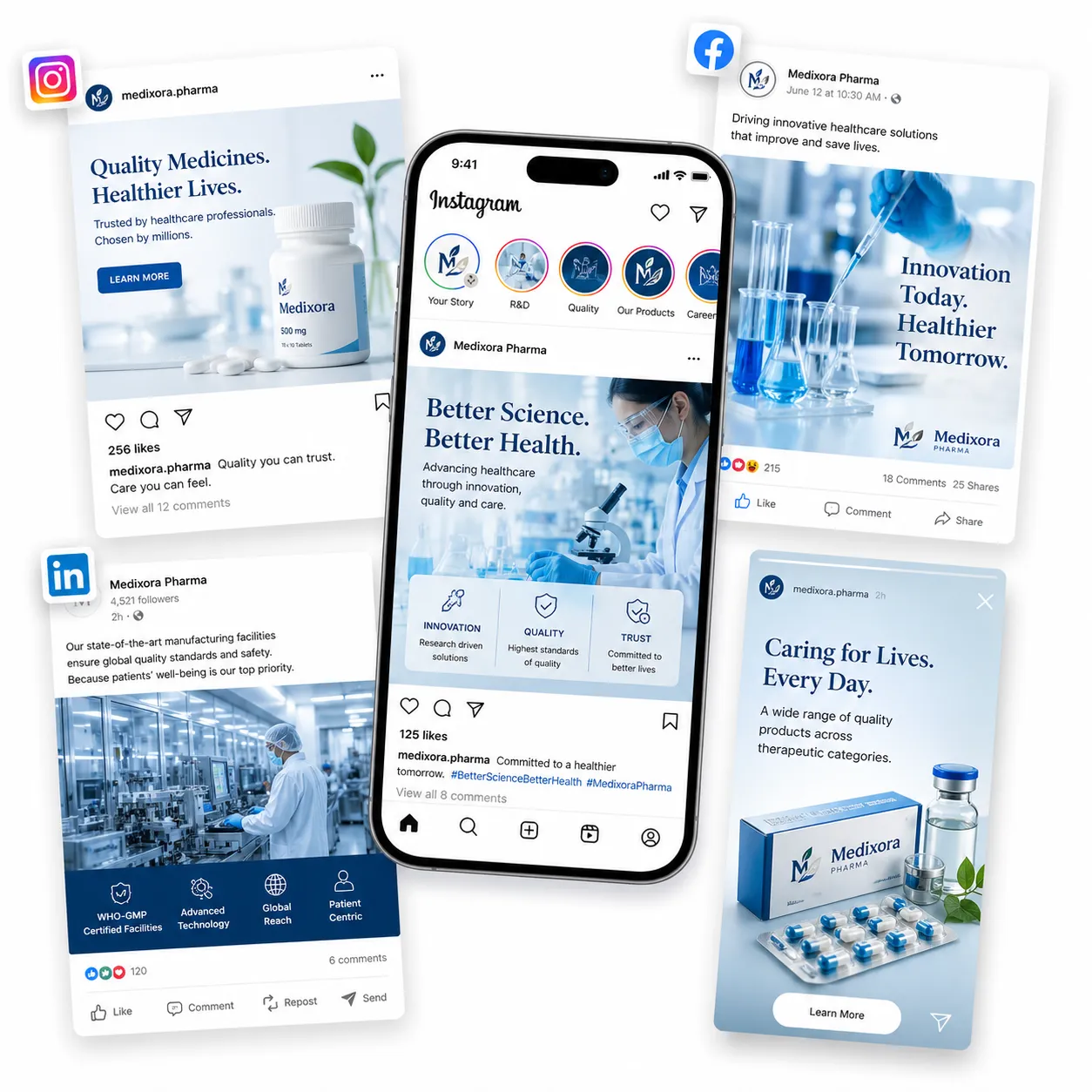Social media management content examples for healthcare and pharmaceutical brands