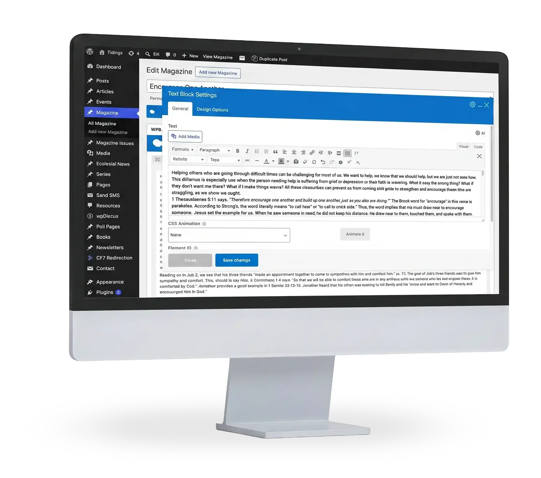 WordPress admin dashboard and website analytics on screen