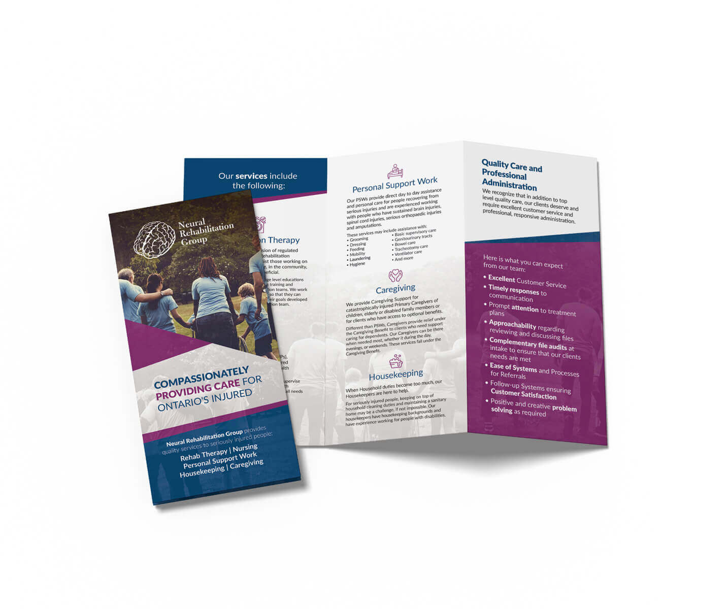 Neural Rehab Group Home Services Brochure design work