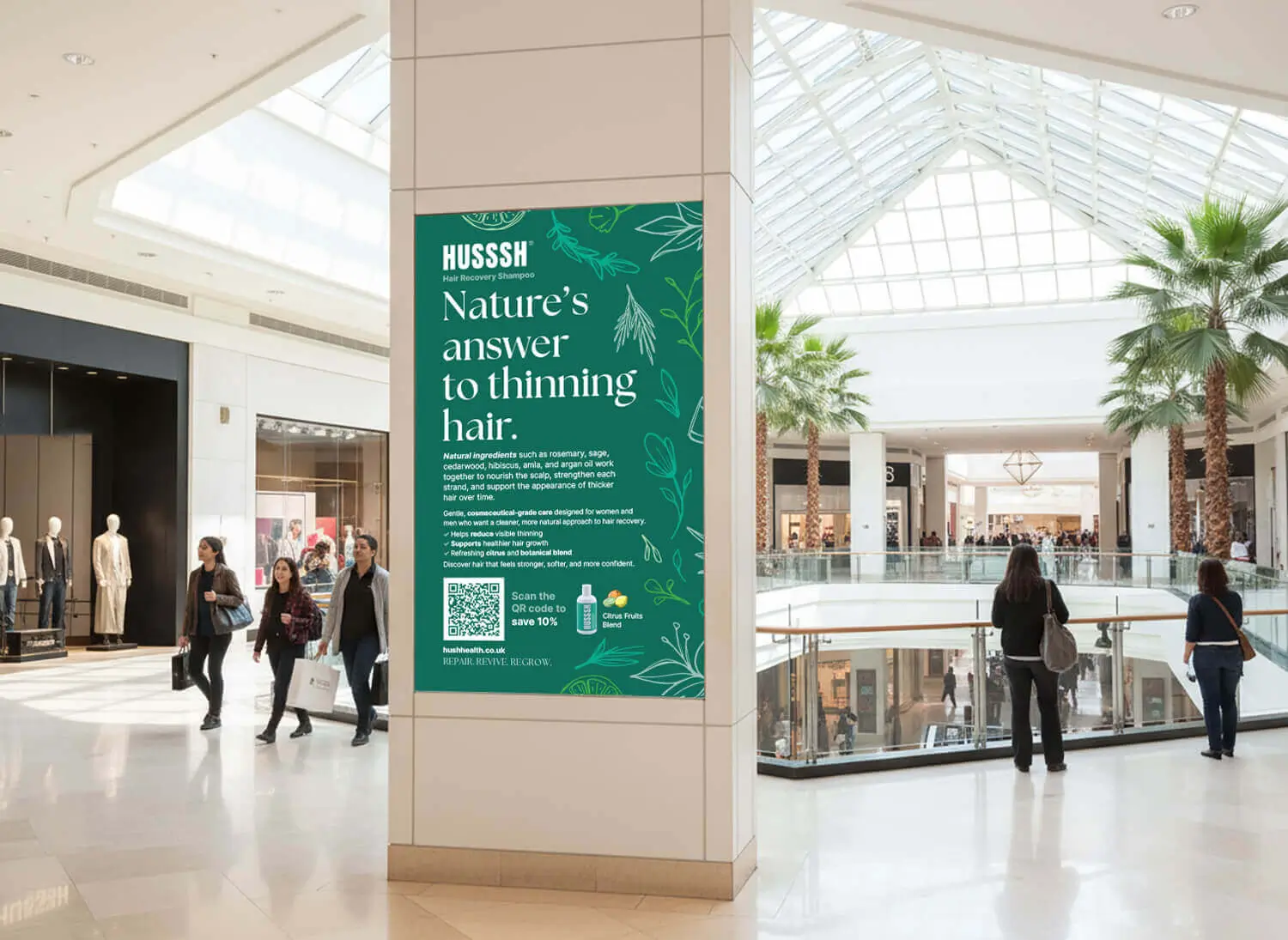 HUSSSH Health UK Retail Poster Design design work