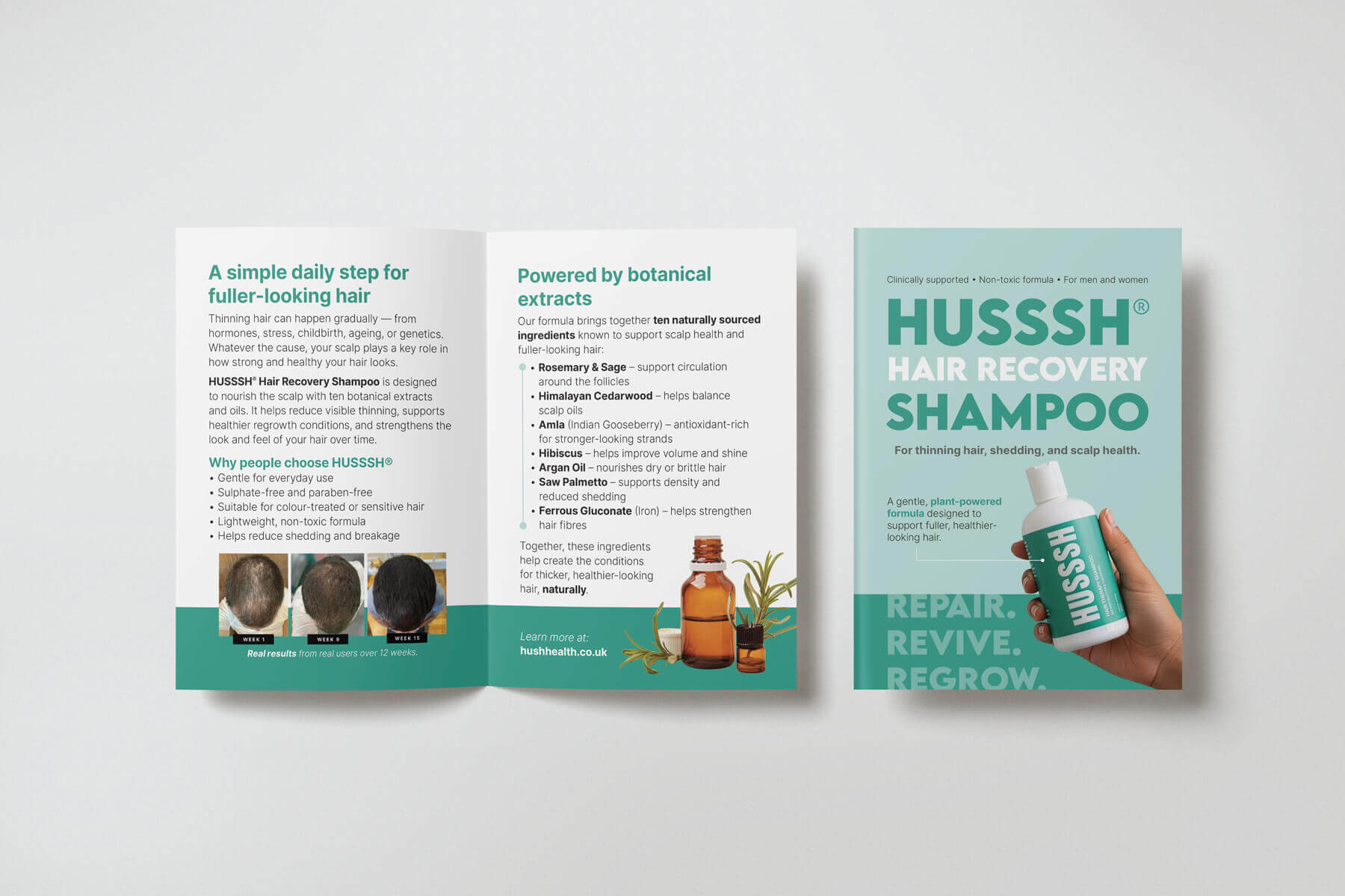 HUSSSH Health UK Retail Brochure design work
