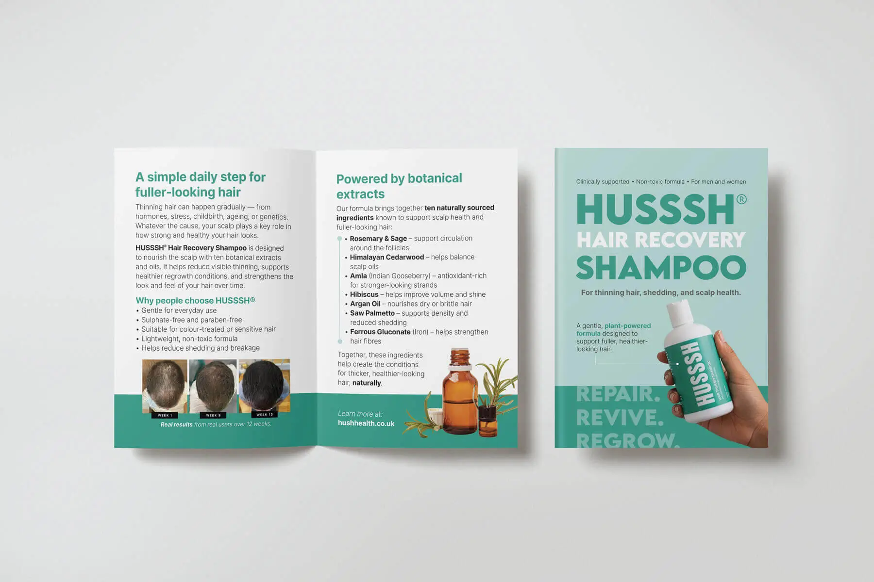 HUSSSH Health UK Retail Brochure design work