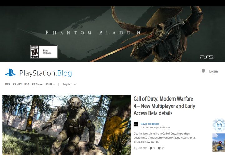 PlayStation Blog homepage, built on WordPress