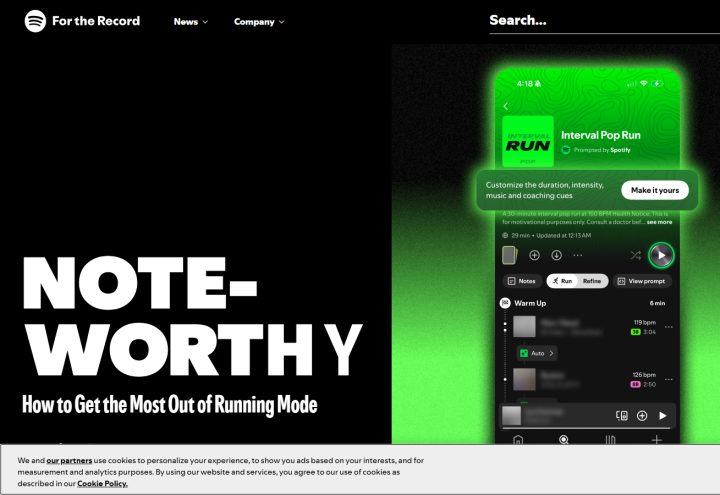 Spotify Newsroom homepage, built on WordPress
