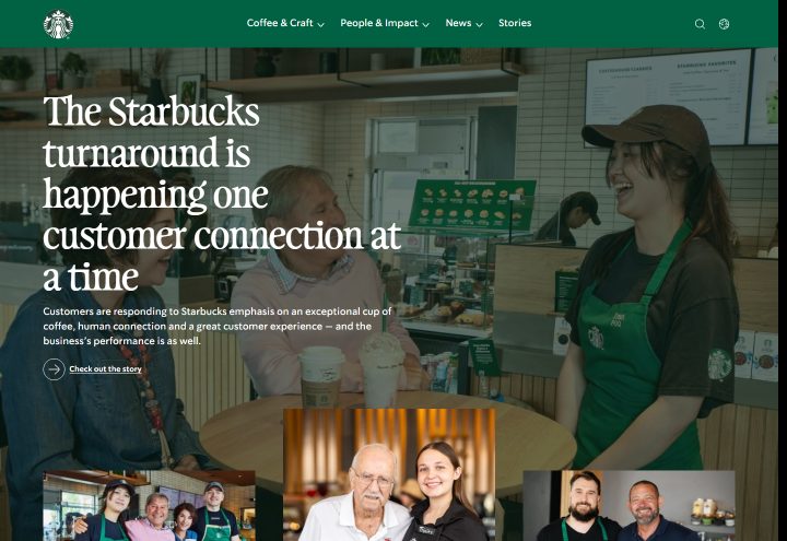 Starbucks Stories homepage, built on WordPress