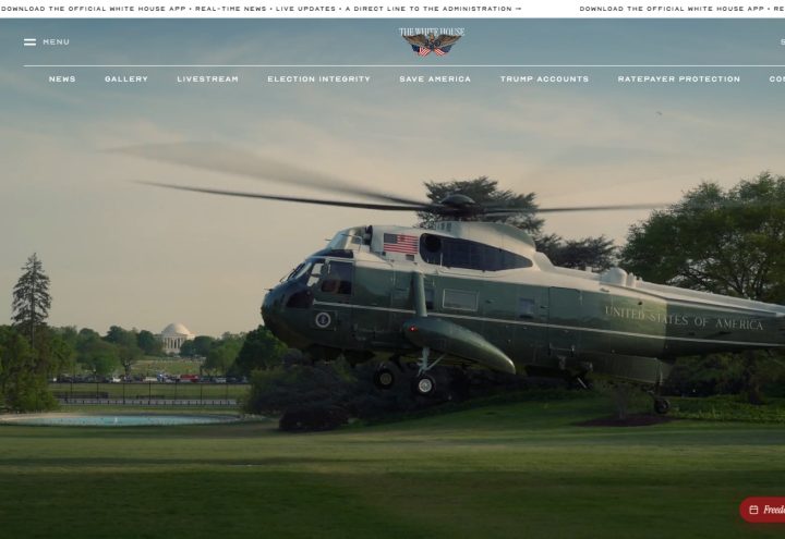 The White House homepage, built on WordPress